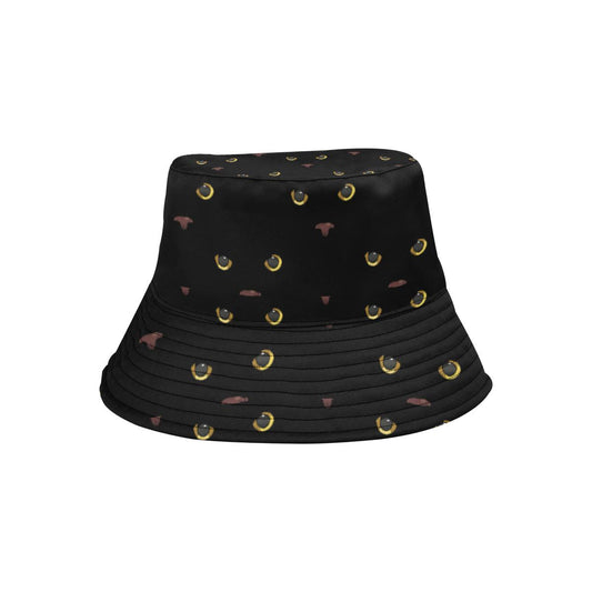 Black Cat Face Print Pattern Unisex Bucket Hat