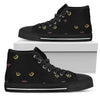 Black Cat Face Print Pattern Women High Top Shoes