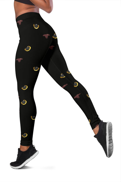 Black Cat Face Print Pattern Women Leggings
