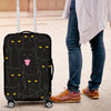 Black Cat Yellow Eyes Print Pattern Luggage Cover Protector