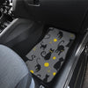 Black Cat Yellow Yarn Print Pattern Car Floor Mats