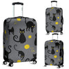 Black Cat Yellow Yarn Print Pattern Luggage Cover Protector