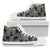 Black Cat Yellow Yarn Print Pattern Women High Top Shoes