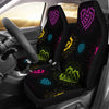 Black Chain Heart Print Universal Fit Car Seat Covers