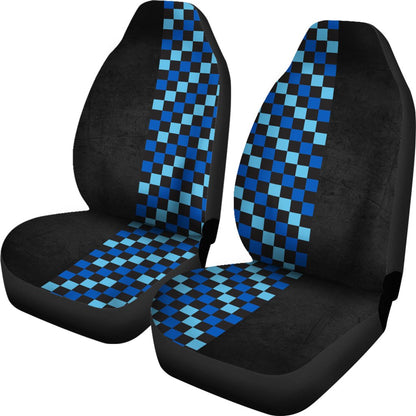 Blue Check Print Universal Fit Car Seat Covers