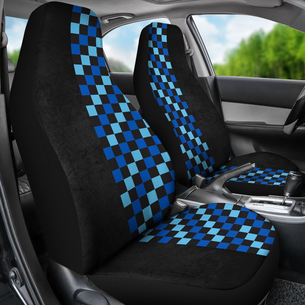 Blue Check Print Universal Fit Car Seat Covers