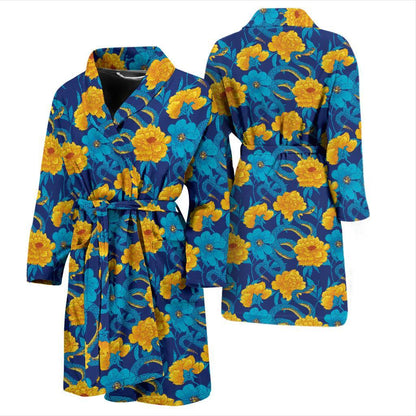 Boa Pattern Print Design 01 Men Bathrobe-JORJUNE.COM