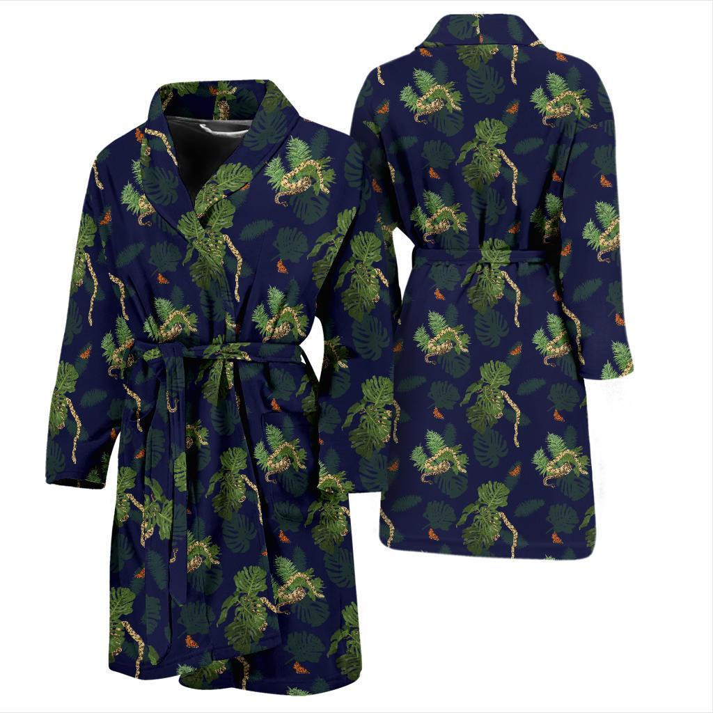 Boa Pattern Print Design 02 Men Bathrobe-JORJUNE.COM