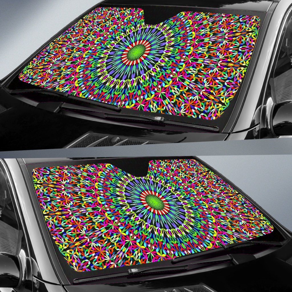 Bohemian Colorful Style Print Car Sun Shade For Windshield