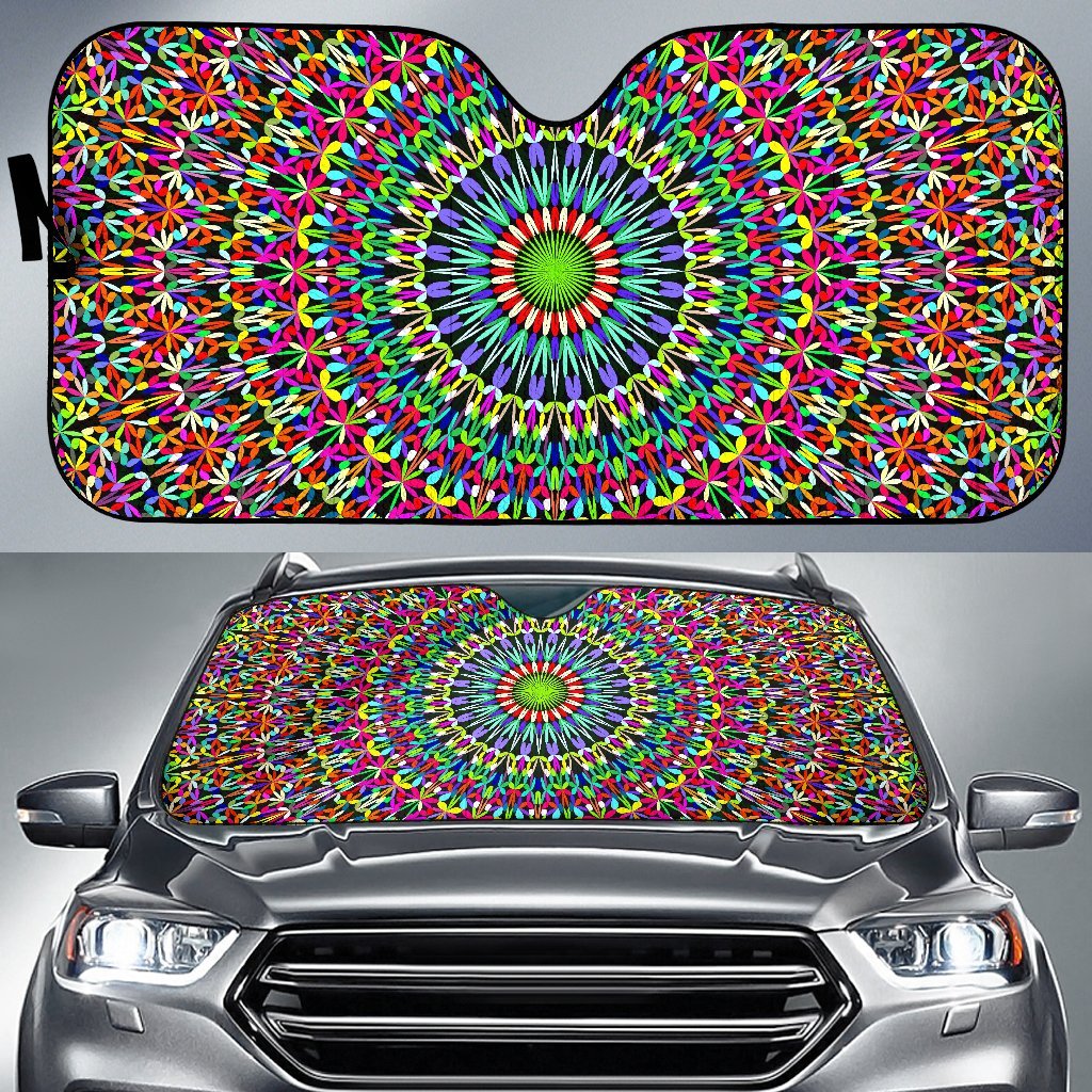 Bohemian Colorful Style Print Car Sun Shade For Windshield