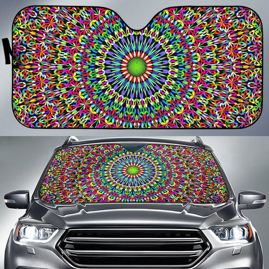 Bohemian Colorful Style Print Car Sun Shade For Windshield