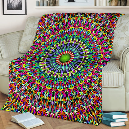 Bohemian Colorful Style Print Fleece Blanket