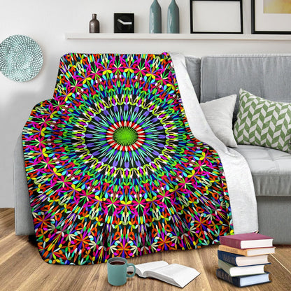 Bohemian Colorful Style Print Fleece Blanket