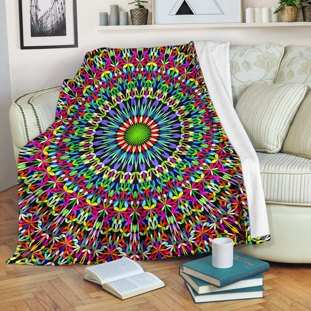 Bohemian Colorful Style Print Fleece Blanket