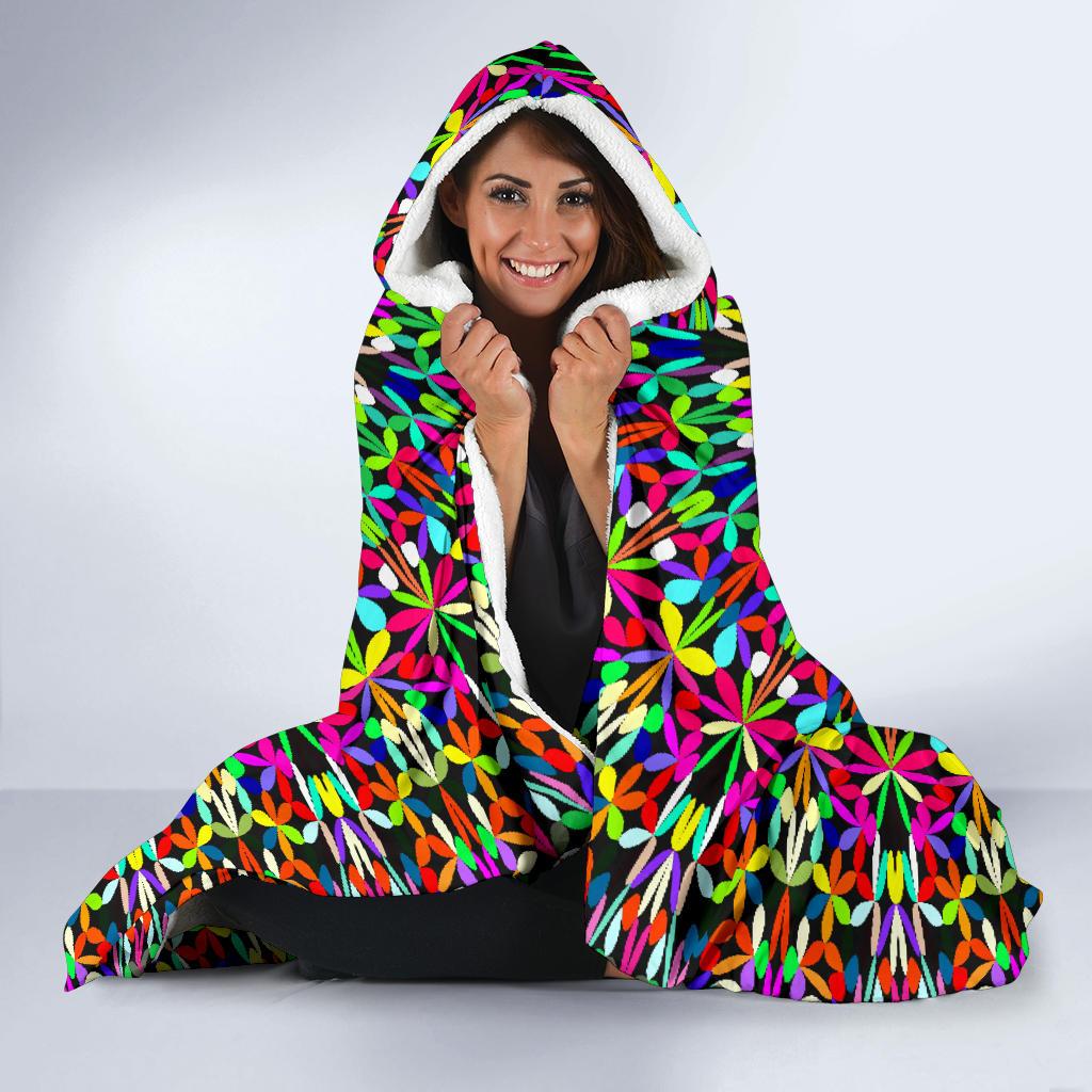 Bohemian Colorful Style Print Hooded Blanket-JTAMIGO.COM
