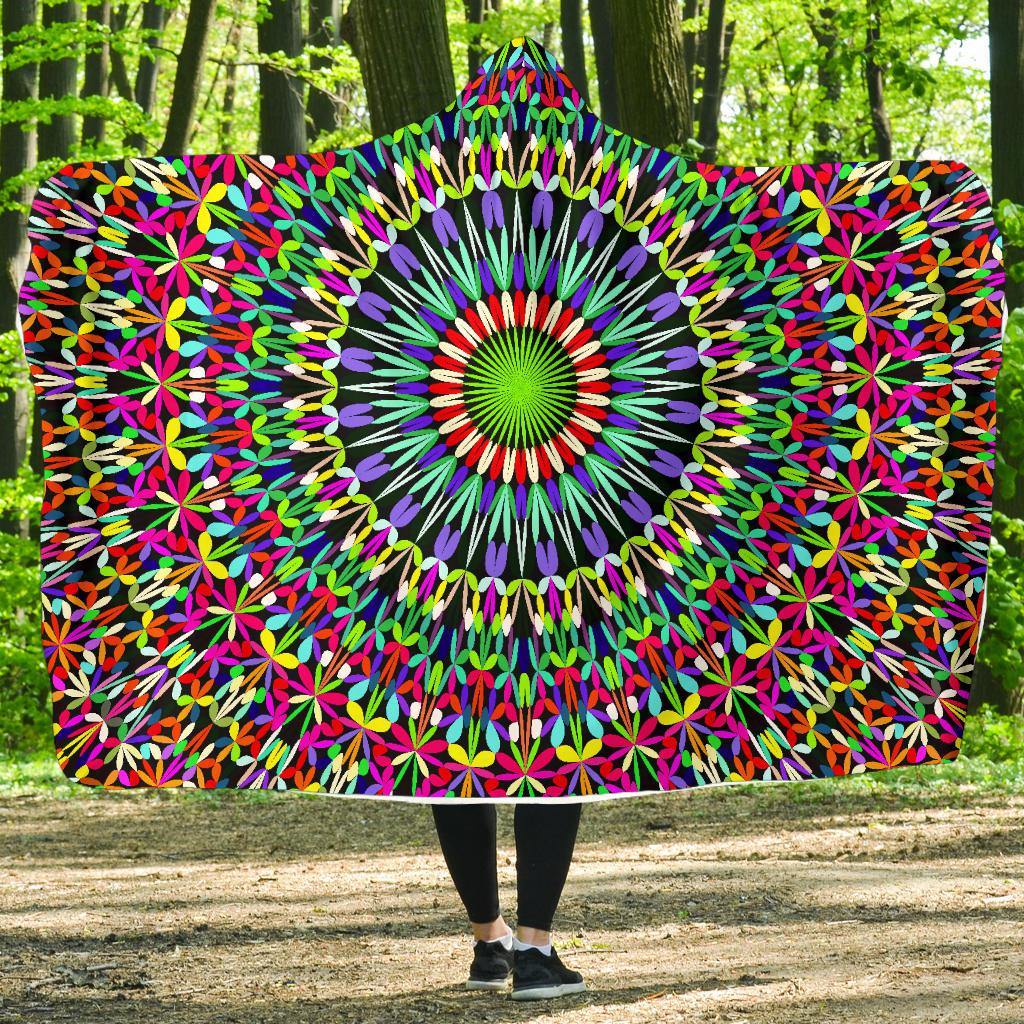 Bohemian Colorful Style Print Hooded Blanket-JTAMIGO.COM