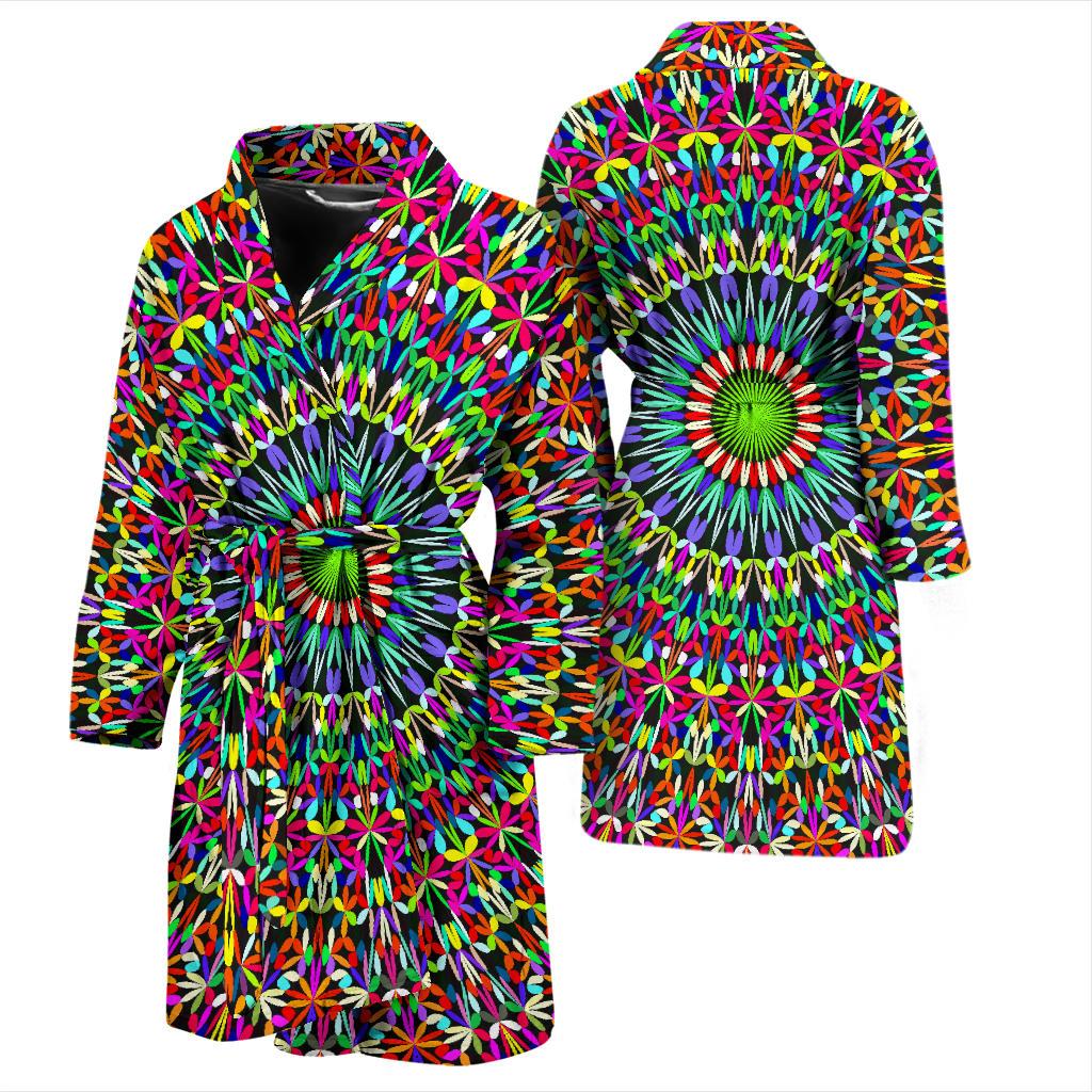 Bohemian Colorful Style Print Men Bath Robe-JTAMIGO.COM