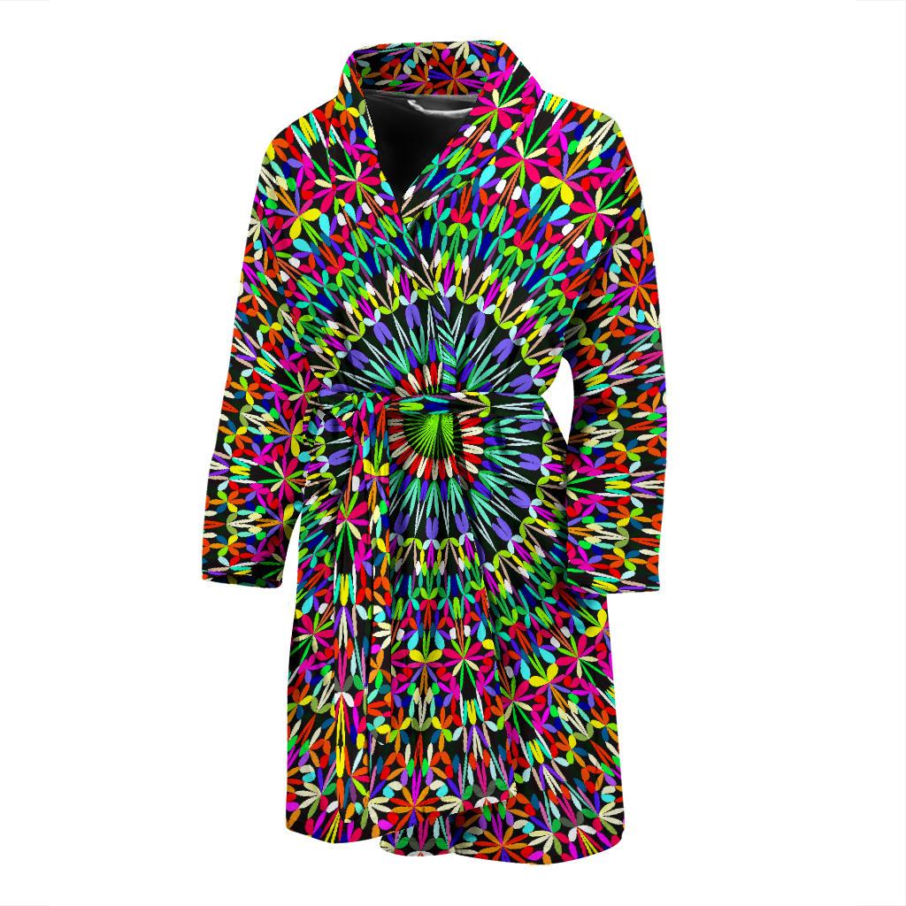Bohemian Colorful Style Print Men Bath Robe-JTAMIGO.COM