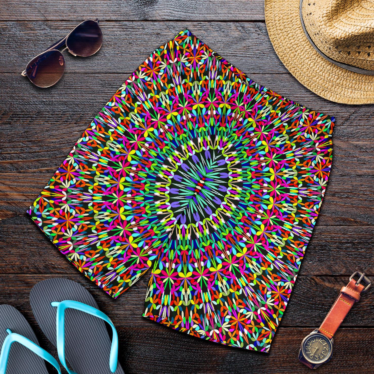 Bohemian Colorful Style Print Mens Shorts-JTAMIGO.COM
