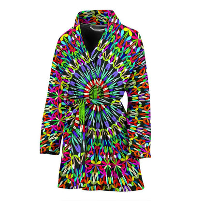 Bohemian Colorful Style Print Women Bath Robe-JTAMIGO.COM
