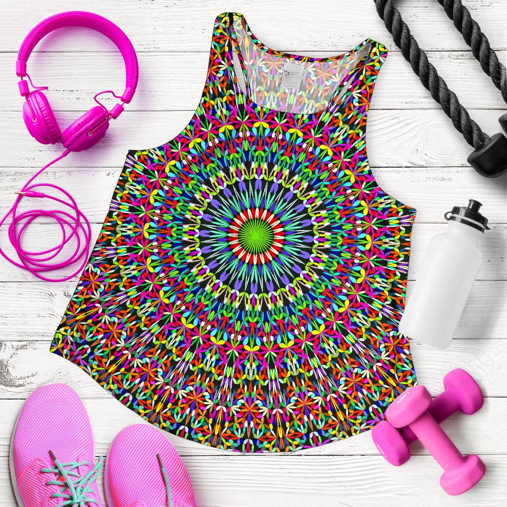 Bohemian Colorful Style Print Women Racerback Tank Top