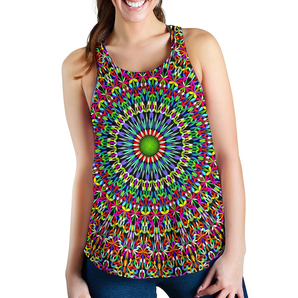 Bohemian Colorful Style Print Women Racerback Tank Top