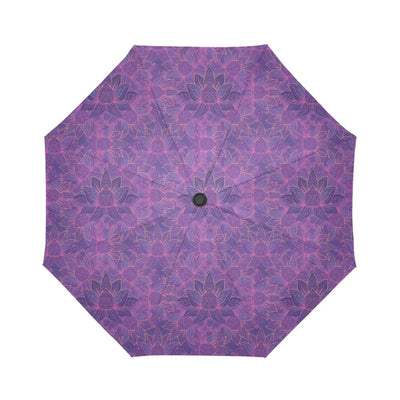 Bohemian Lotus Mandala Style Automatic Foldable Umbrella