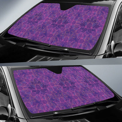 Bohemian Lotus Mandala Style Car Sun Shade For Windshield
