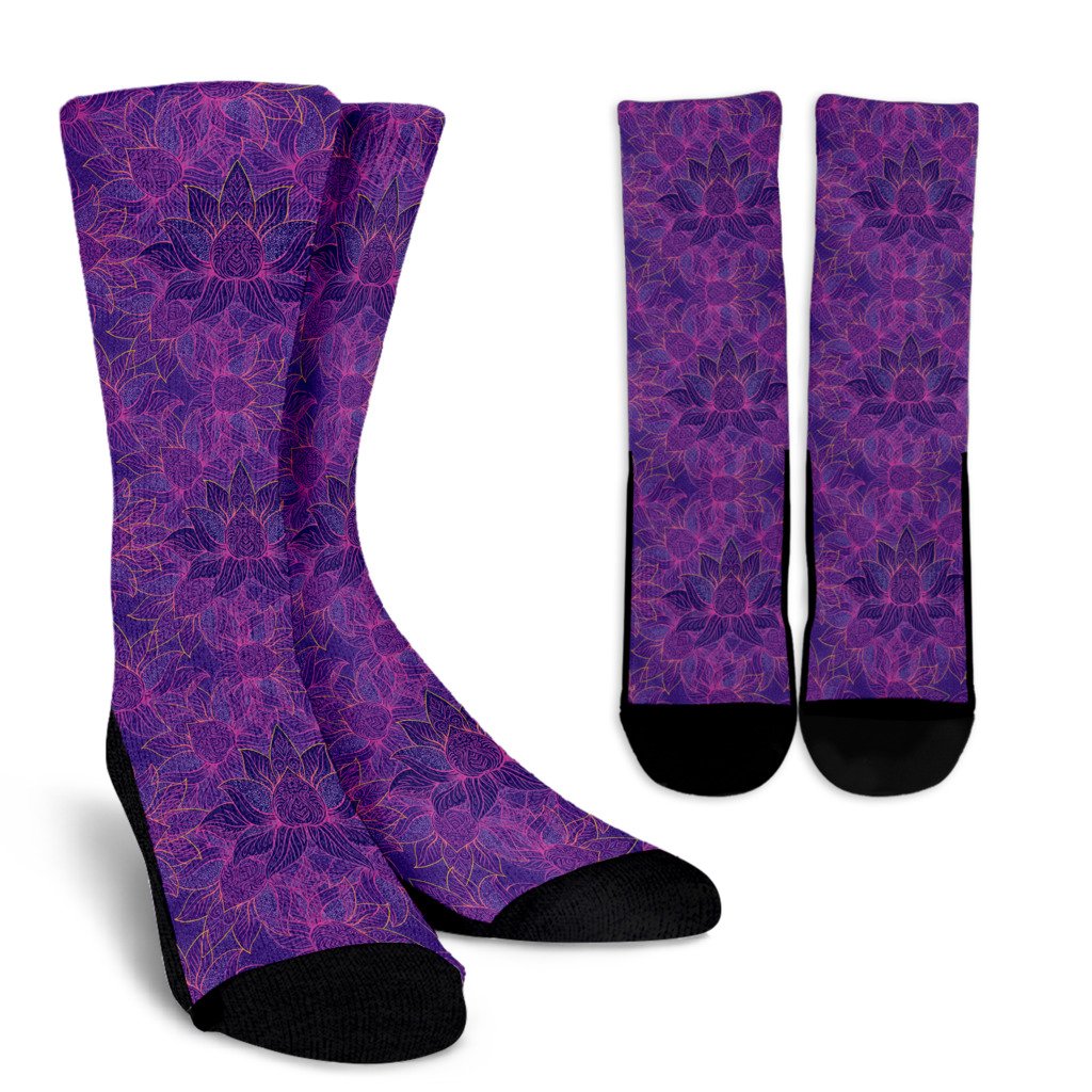 Bohemian Lotus Mandala Style Crew Socks