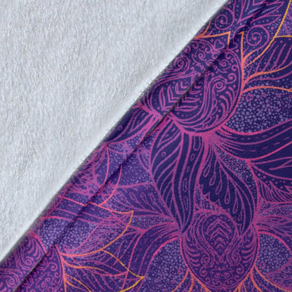 Bohemian Lotus Mandala Style Fleece Blanket