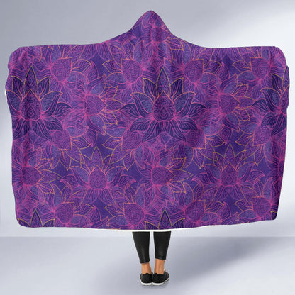 Bohemian Lotus Mandala Style Hooded Blanket-JTAMIGO.COM