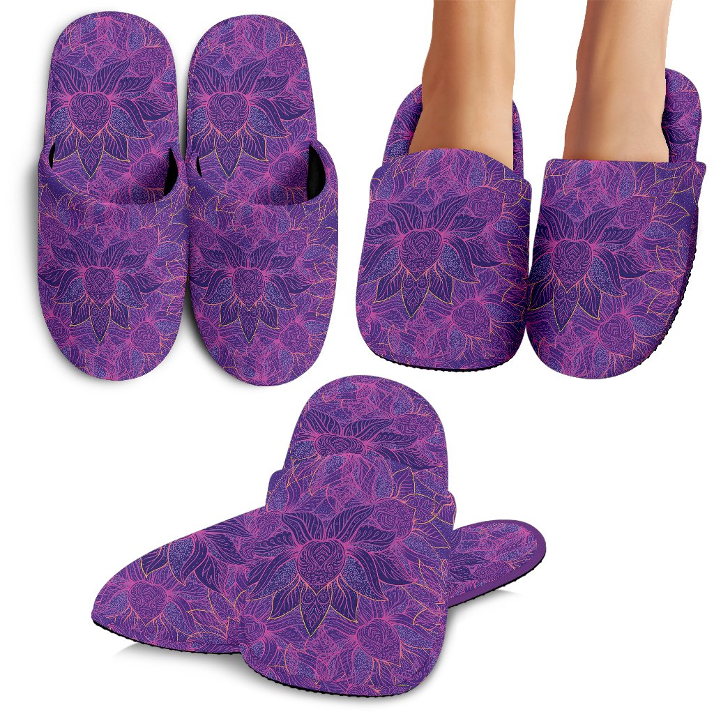 Bohemian Lotus Mandala Style House Slippers