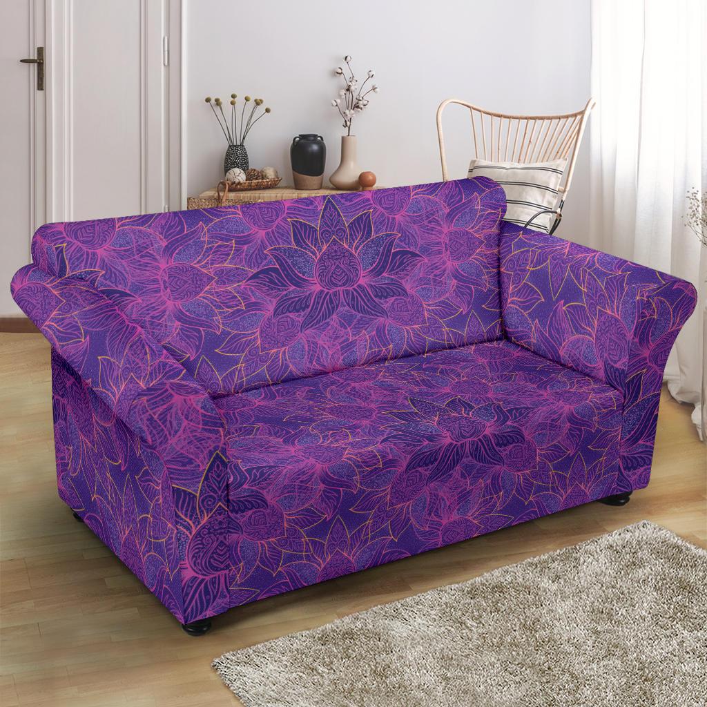 Bohemian Lotus Mandala Style Loveseat Slipcover-JTAMIGO.COM