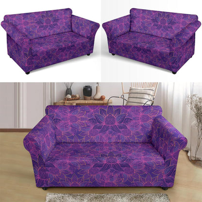 Bohemian Lotus Mandala Style Loveseat Slipcover-JTAMIGO.COM