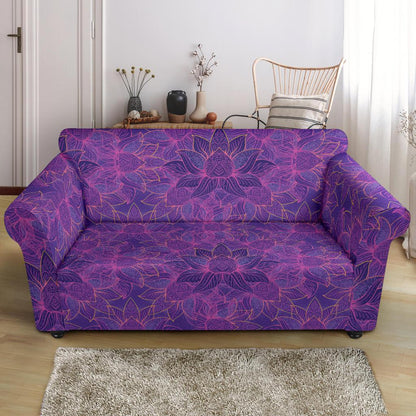 Bohemian Lotus Mandala Style Loveseat Slipcover-JTAMIGO.COM