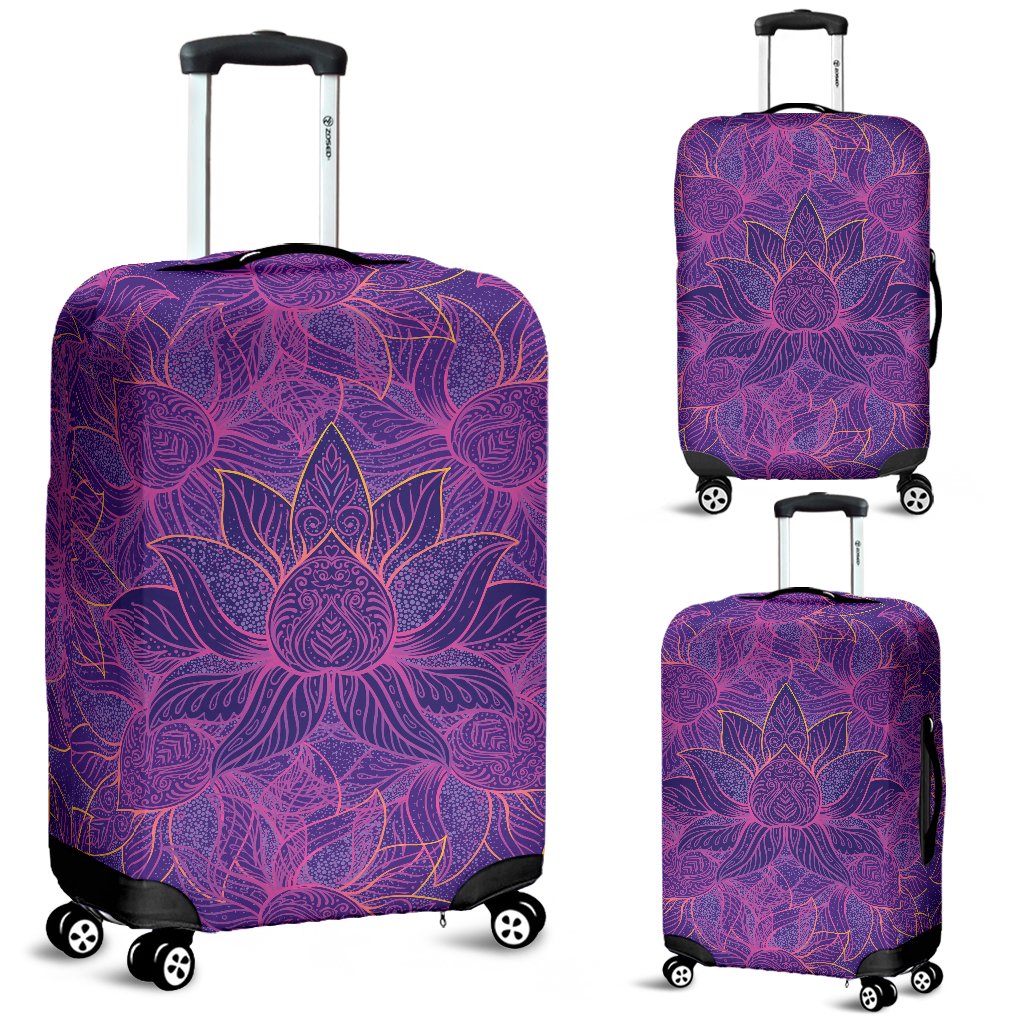 Bohemian Lotus Mandala Style Luggage Cover Protector
