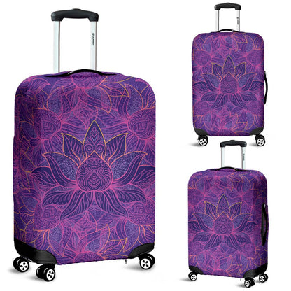 Bohemian Lotus Mandala Style Luggage Cover Protector