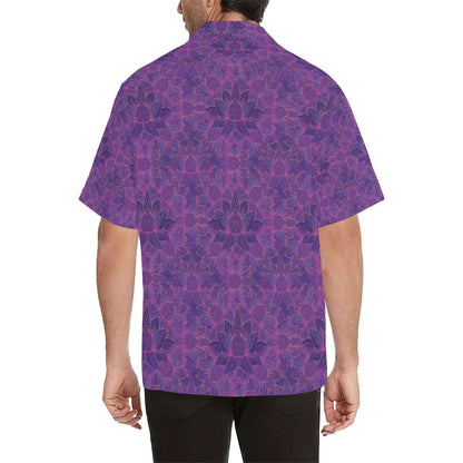 Bohemian Lotus Mandala Style Men Aloha Hawaiian Shirt