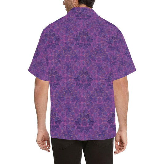 Bohemian Lotus Mandala Style Men Aloha Hawaiian Shirt