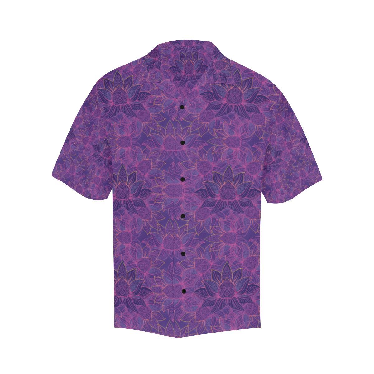 Bohemian Lotus Mandala Style Men Aloha Hawaiian Shirt