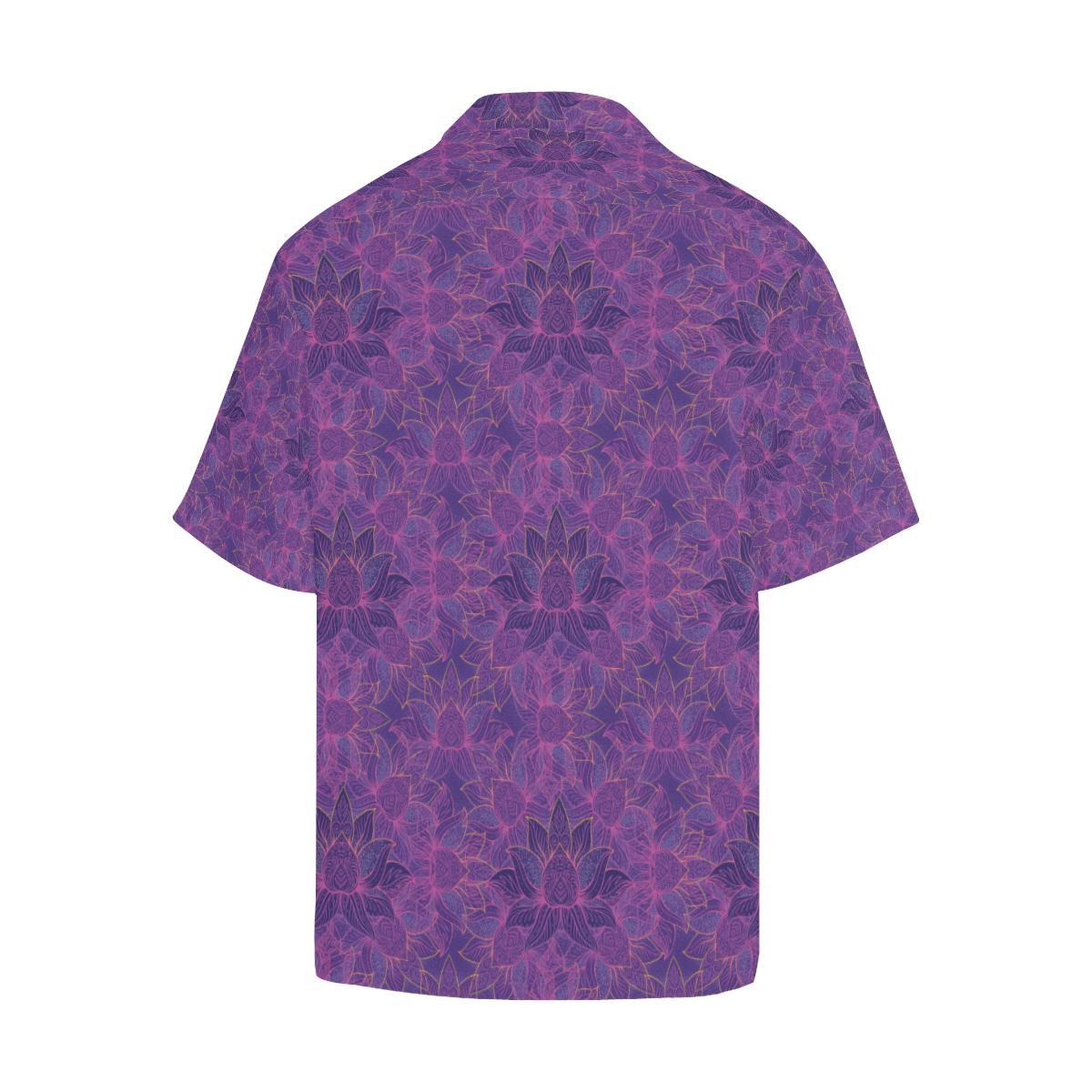 Bohemian Lotus Mandala Style Men Aloha Hawaiian Shirt