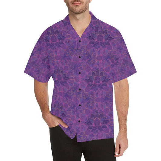 Bohemian Lotus Mandala Style Men Aloha Hawaiian Shirt