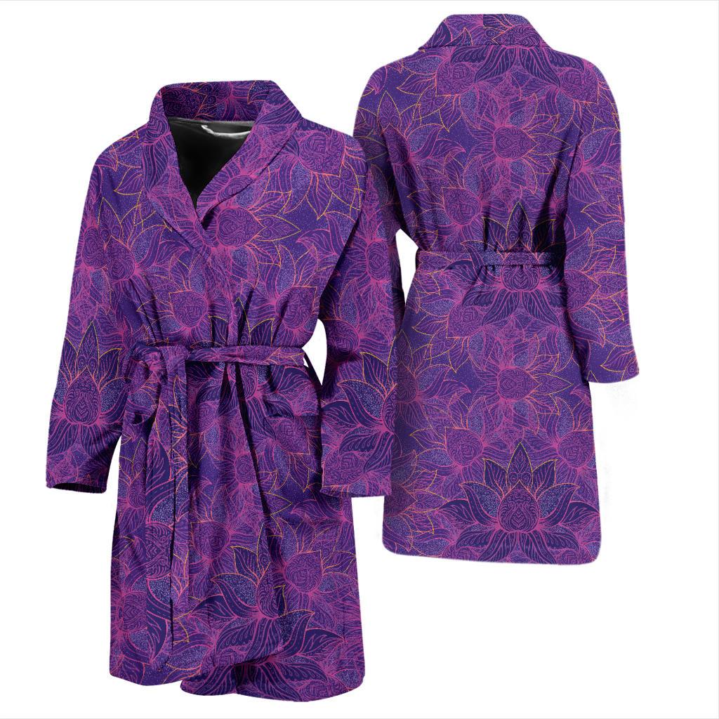 Bohemian Lotus Mandala Style Men Bath Robe-JTAMIGO.COM