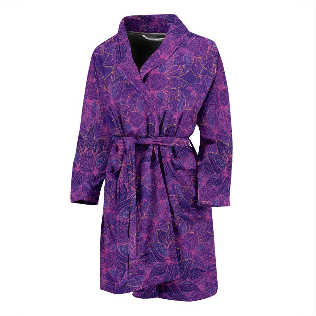 Bohemian Lotus Mandala Style Men Bath Robe-JTAMIGO.COM