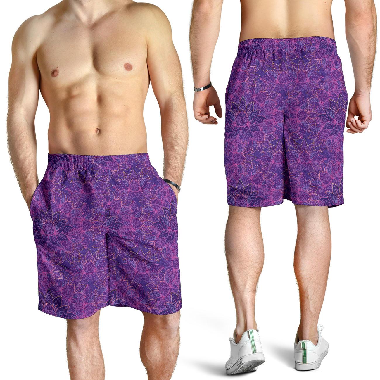 Bohemian Lotus Mandala Style Mens Shorts-JTAMIGO.COM
