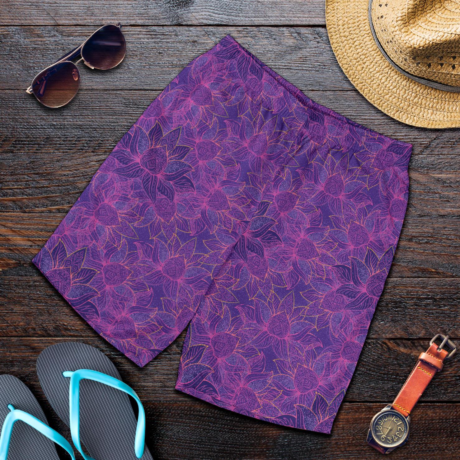 Bohemian Lotus Mandala Style Mens Shorts-JTAMIGO.COM
