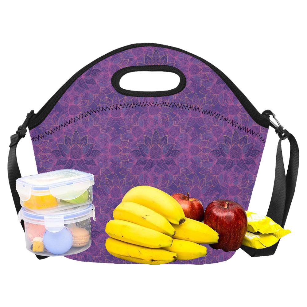 Bohemian Lotus Mandala Style Neoprene Lunch Bag (Model 1669)(Large)-JTAMIGO.COM