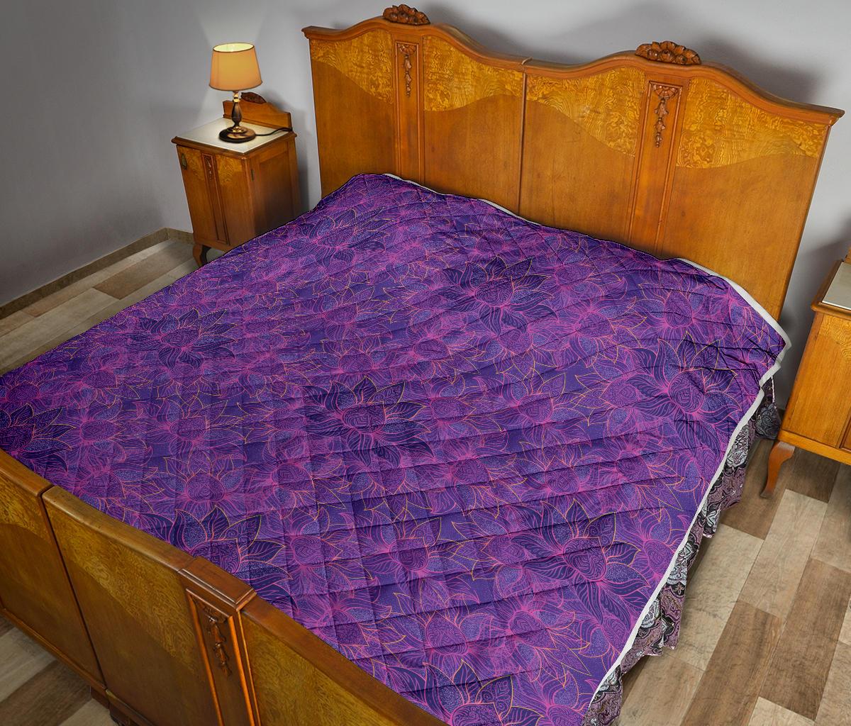 Bohemian Lotus Mandala Style Premium Quilt-JTAMIGO.COM
