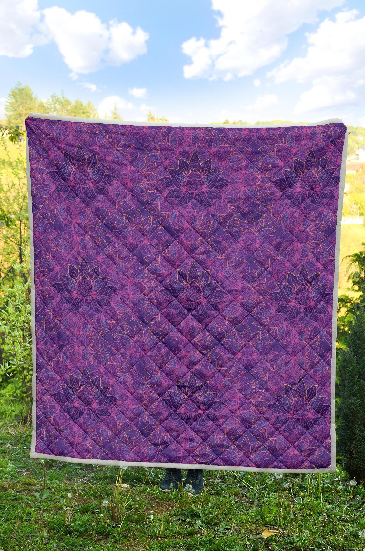 Bohemian Lotus Mandala Style Premium Quilt-JTAMIGO.COM