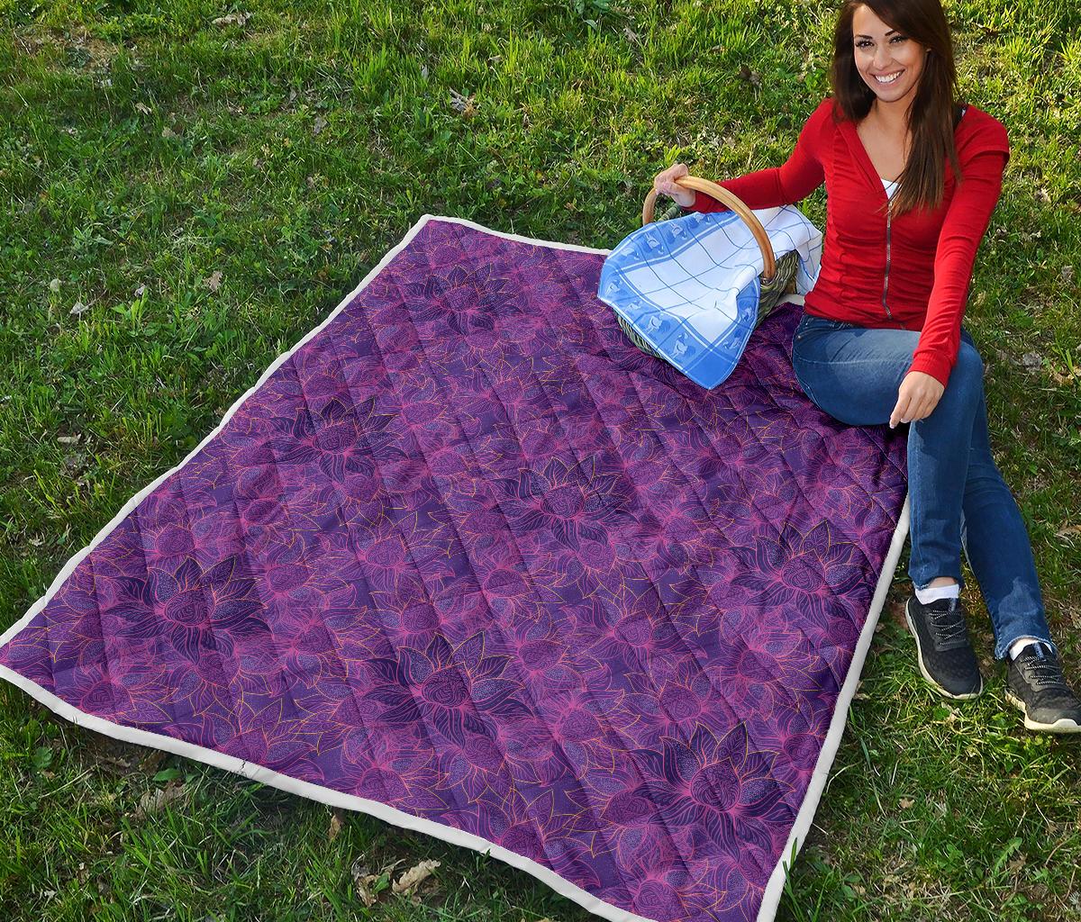 Bohemian Lotus Mandala Style Premium Quilt-JTAMIGO.COM